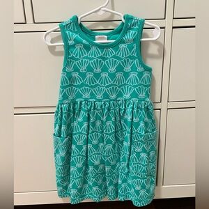 Hanna Andersson Teal Seashell Print Dress